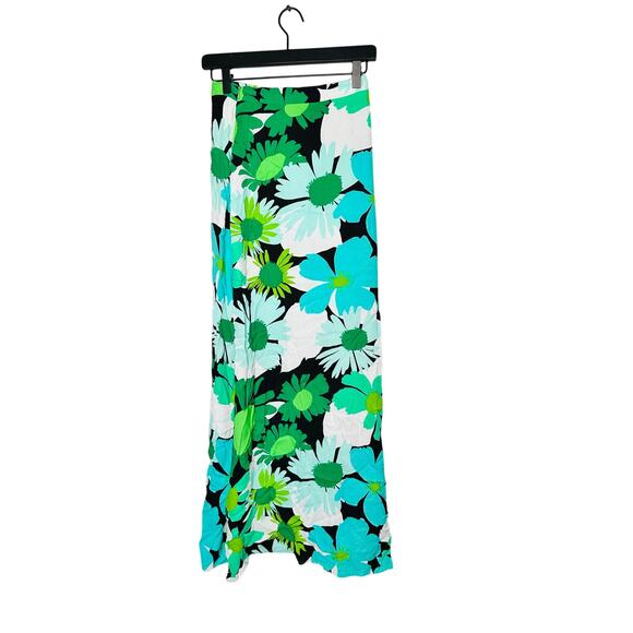 AFRM Electric Green Floral Print 70s Psychedelic High Waist A-Line Deren SkirtXS - Picture 5 of 16